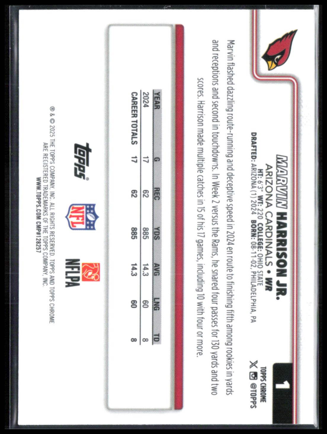 Marvin Harrison Jr RWB Refrator