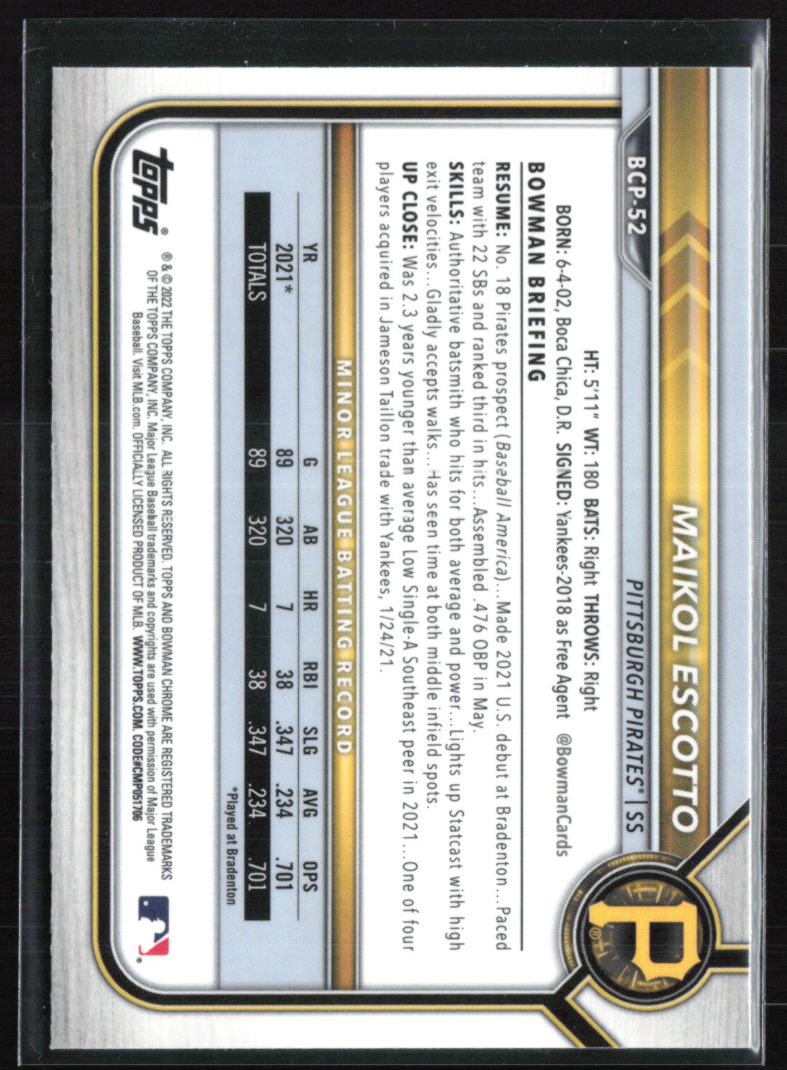 Maikol Escotto 1st Bowman