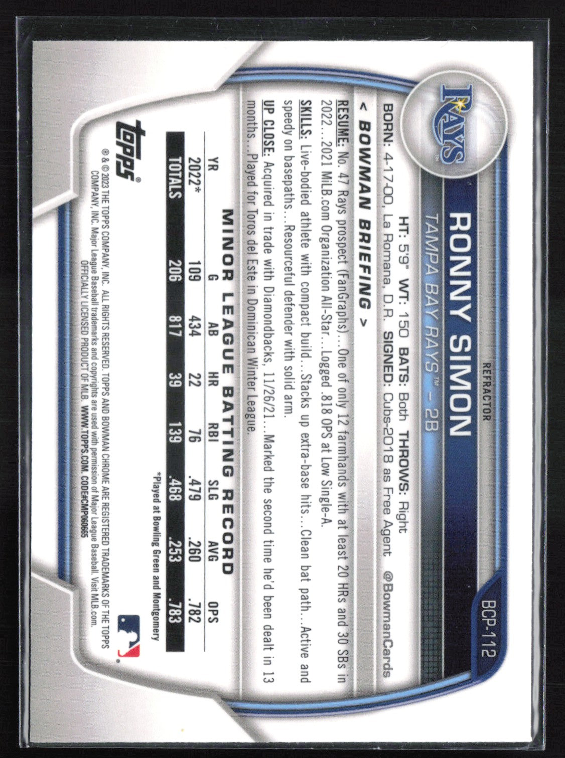 Ronny Simon 1st Bowman Lunar Green