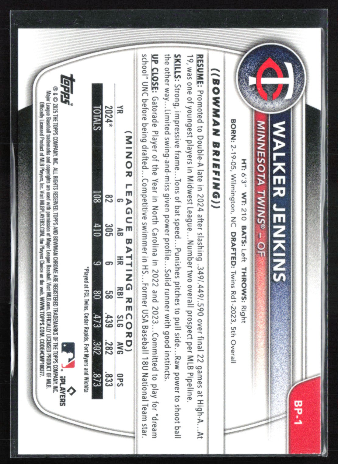 Walker Jenkins Prospects