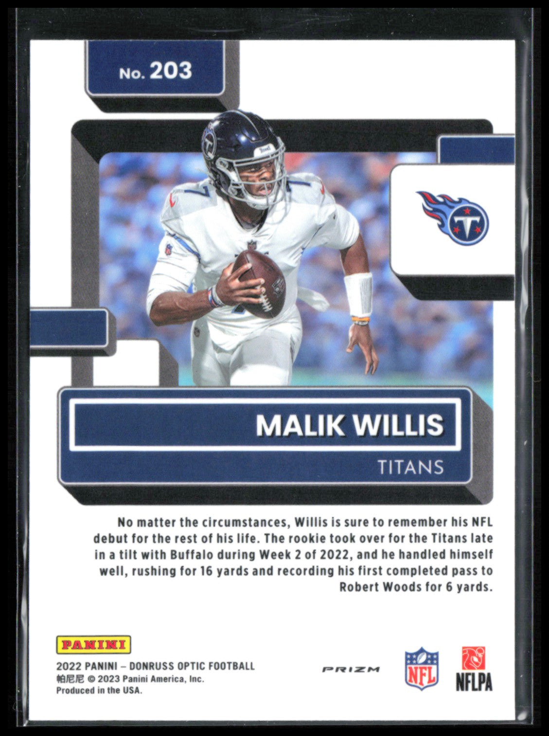 Malik Willis RC Holo Rated Rookie