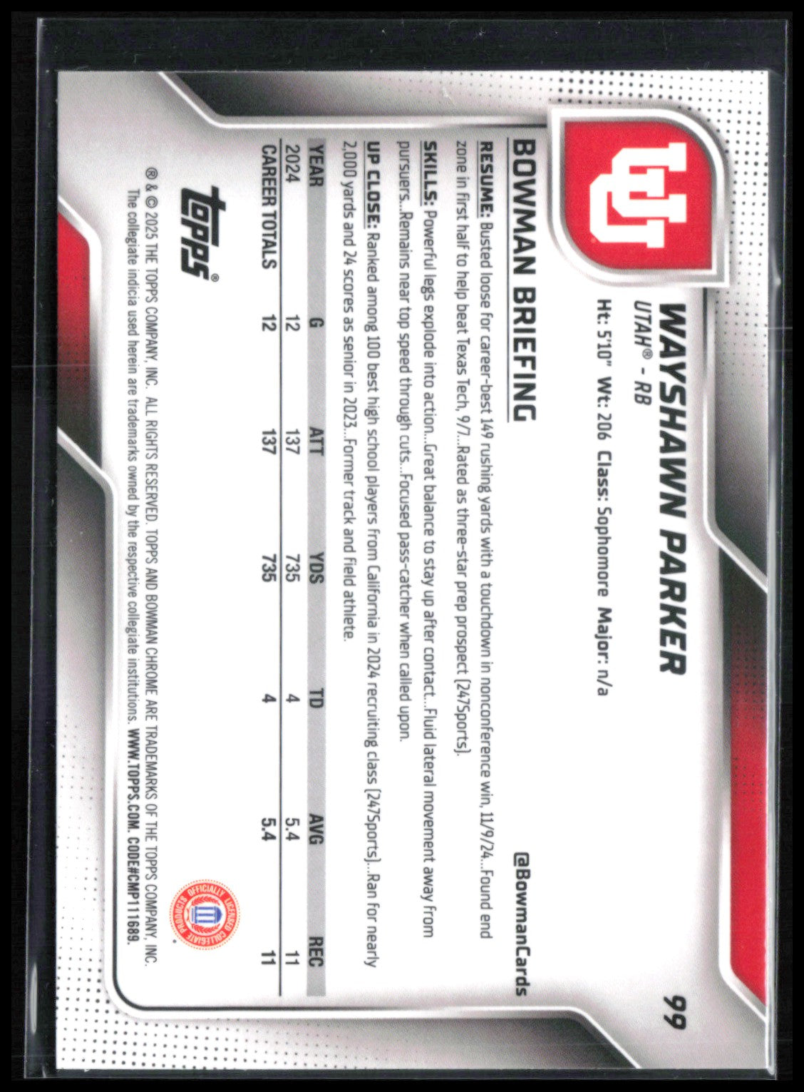 WayShawn Parker 1st Bowman Mini Diamond /325