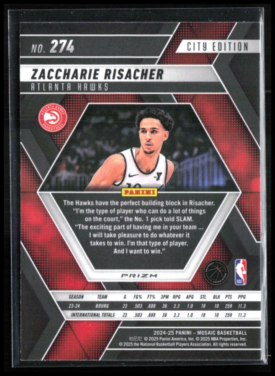 Zaccharie Risacher RC Mosaic Prizm