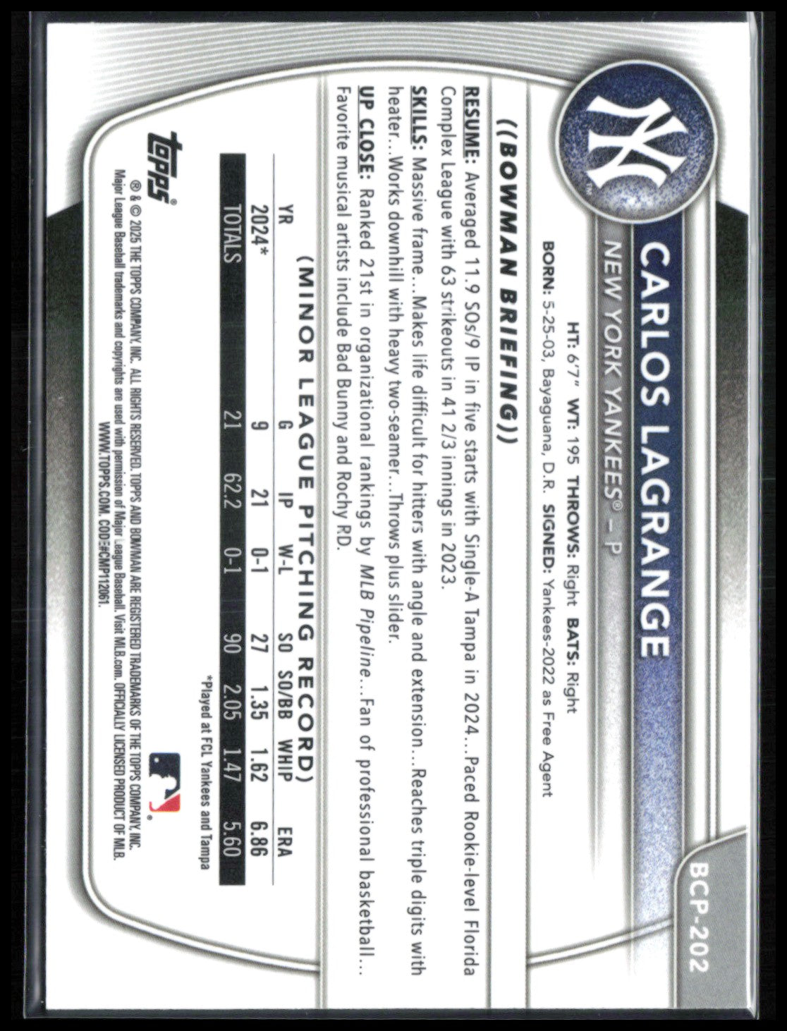 Carlos Lagrange 1st Bowman