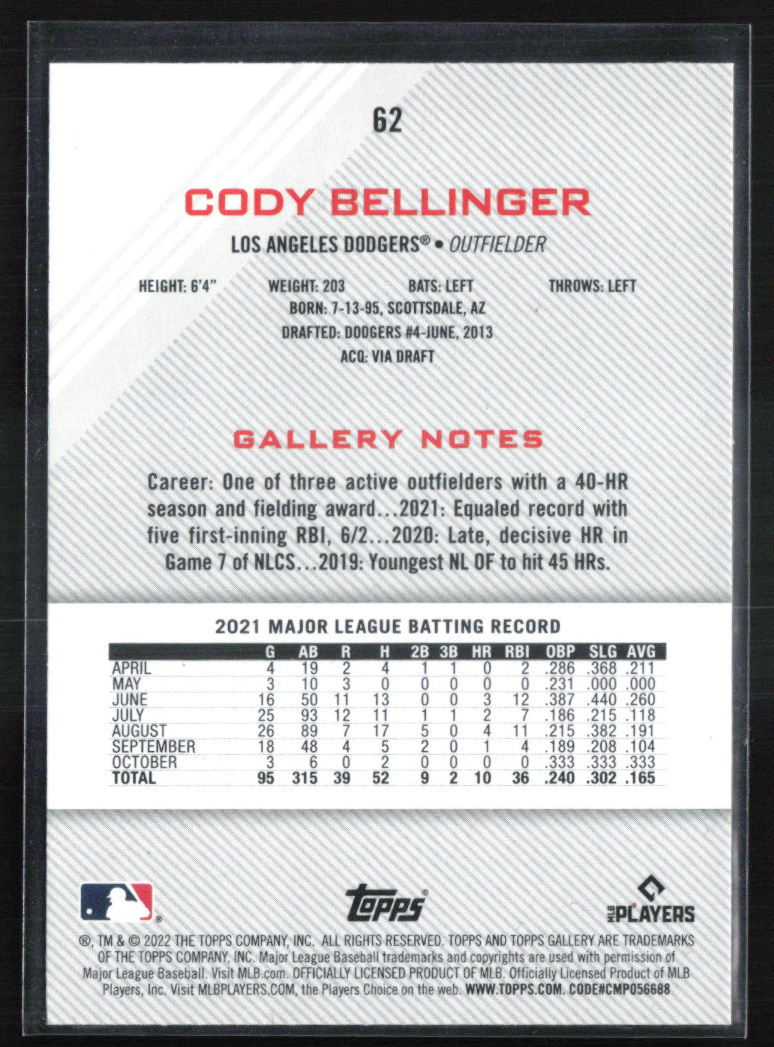 Cody Bellinger Printer Proof