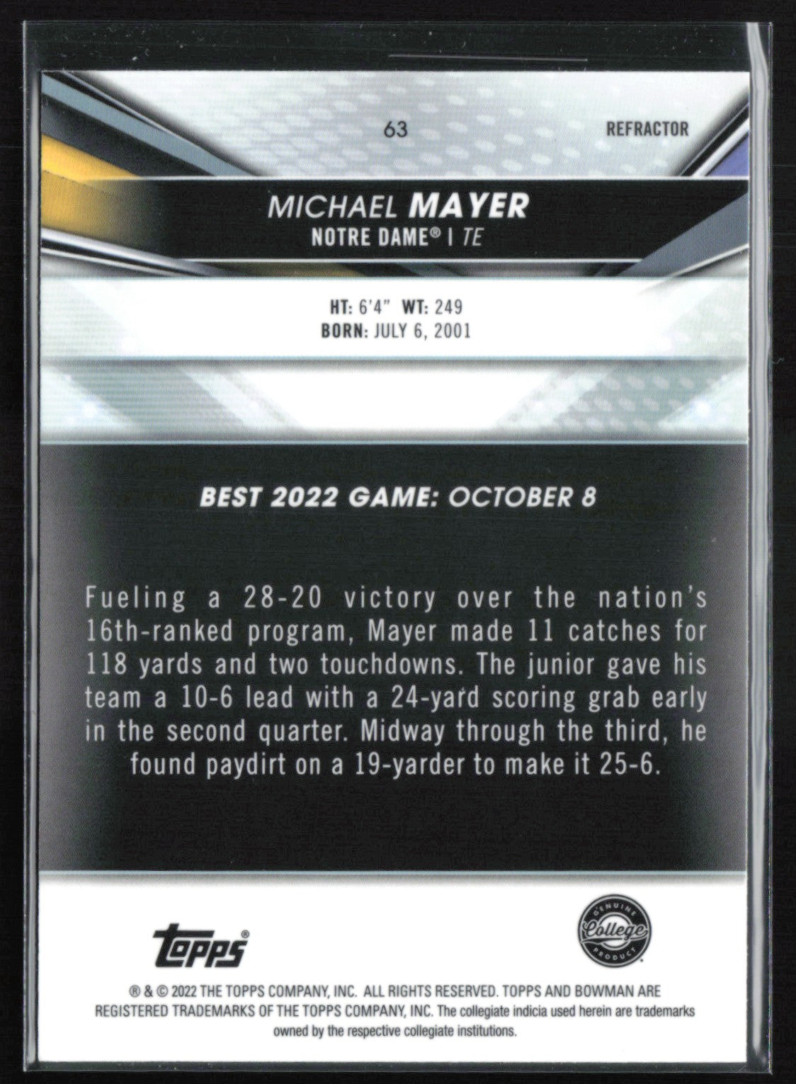 Michael Mayer Refractor 2022 Bowman U