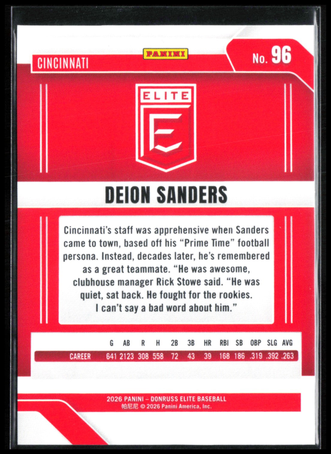 Deion Sanders /35 2026 Donruss Elite