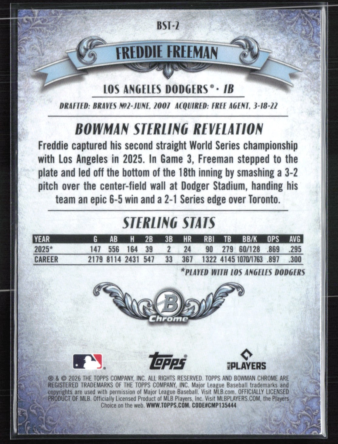 Freddie Freeman Bowman Sterling