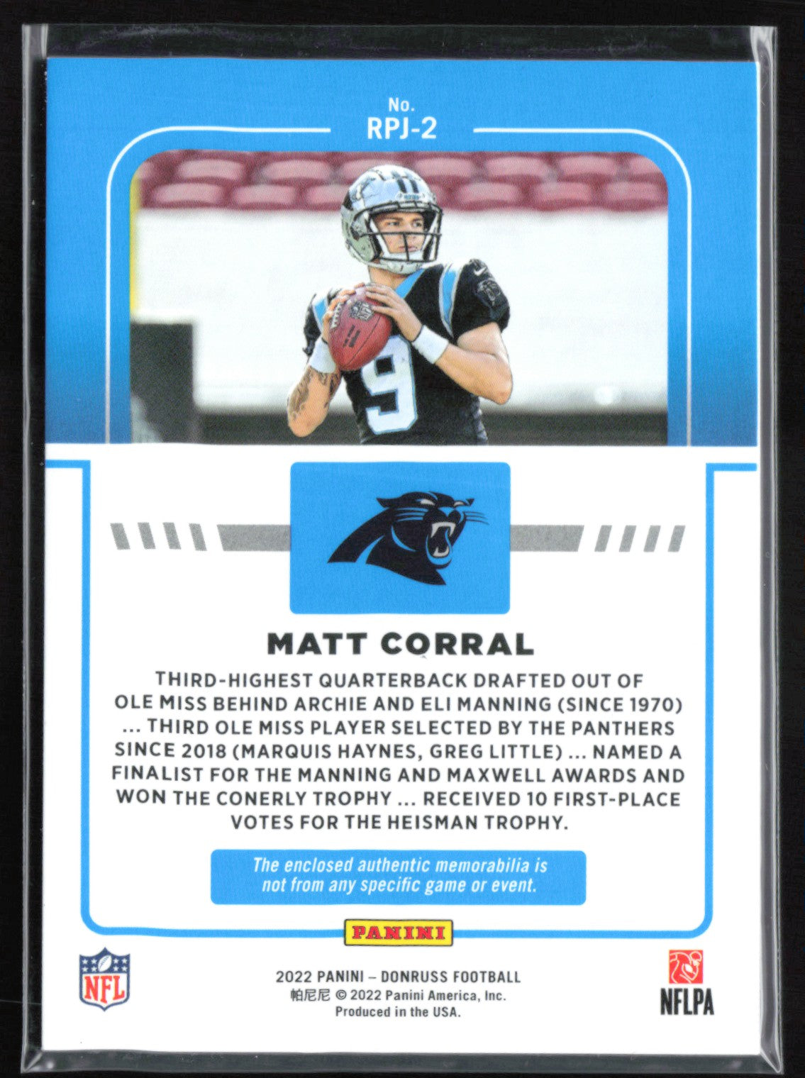 Matt Corral RC Mem