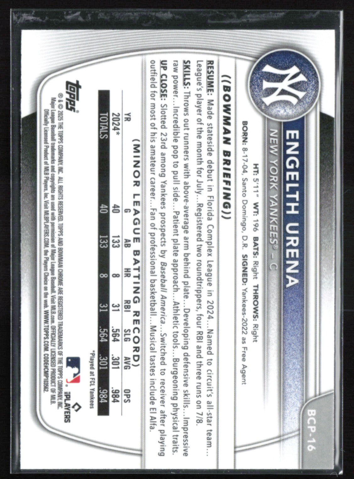 Engelth Urena 1st Bowman Mojo