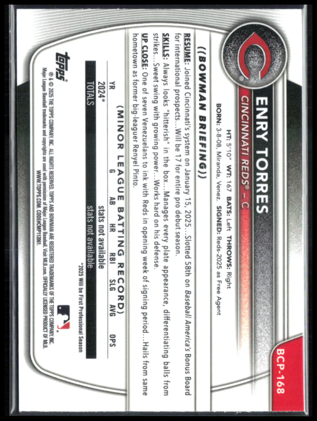 Enry Torres 1st Bowman Lazer