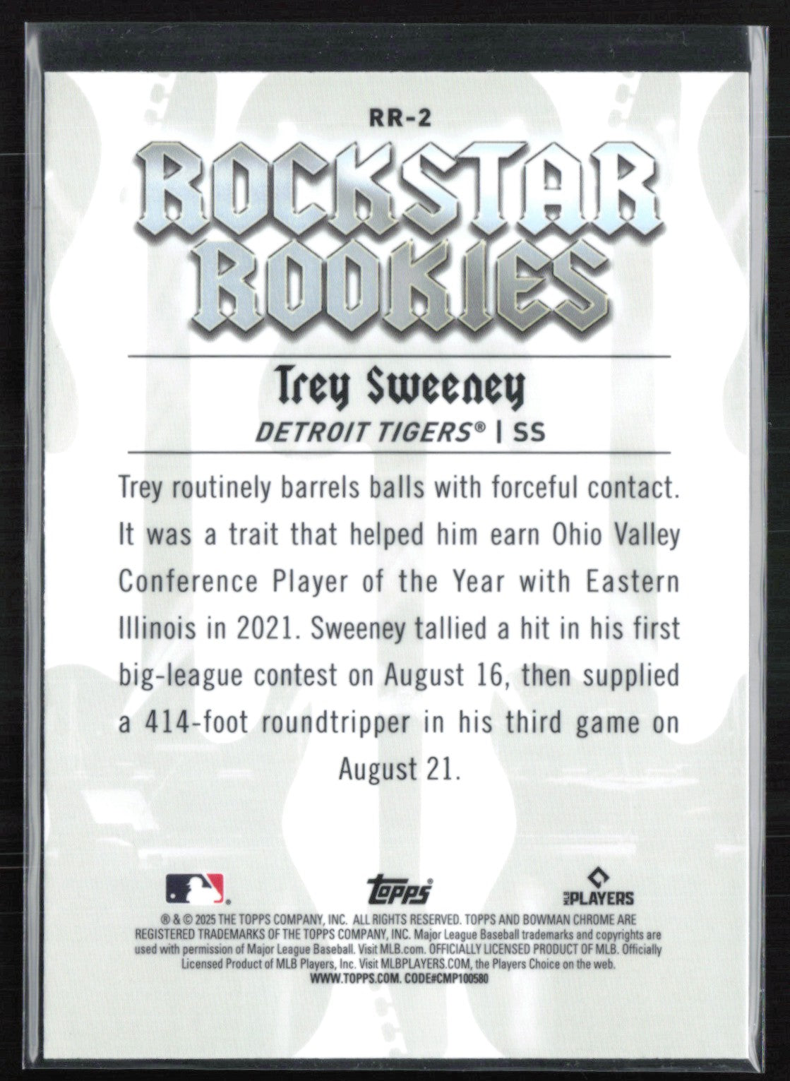 Trey Sweeney RC Rockstar Rookies