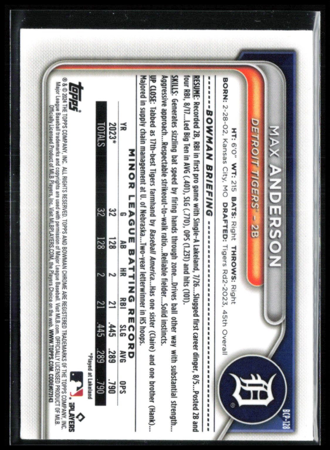 Max Anderson Prospect