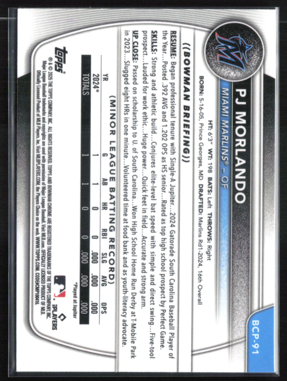 PJ Morlando 1st Bowman