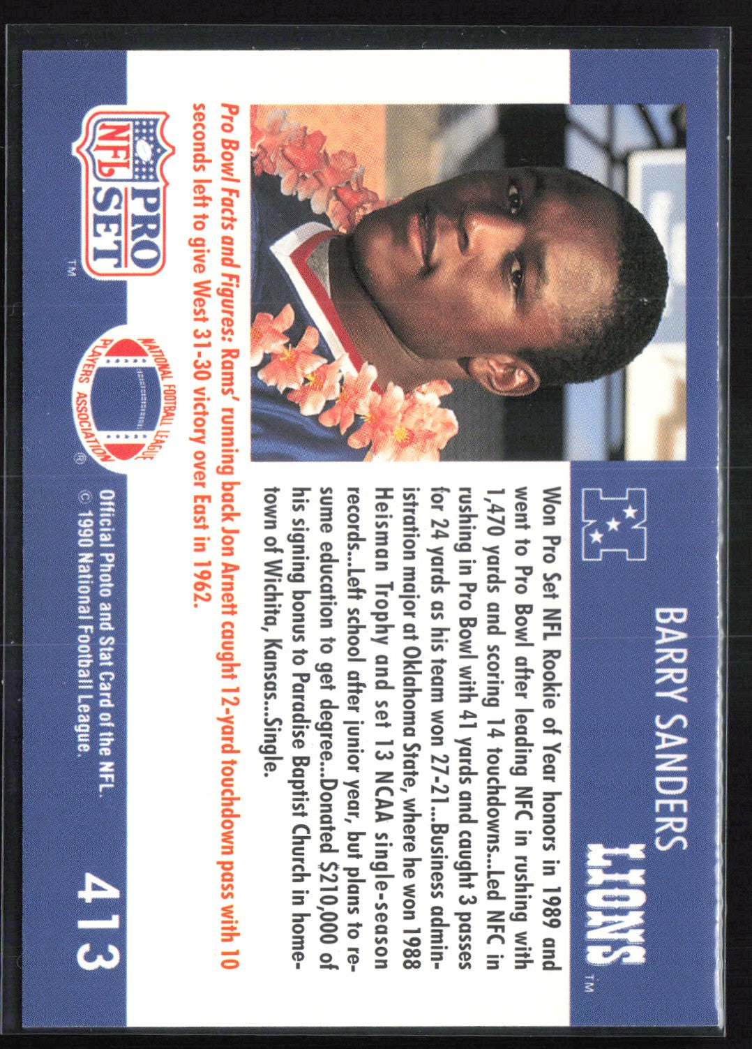 Barry Sanders 1990 Pro Set