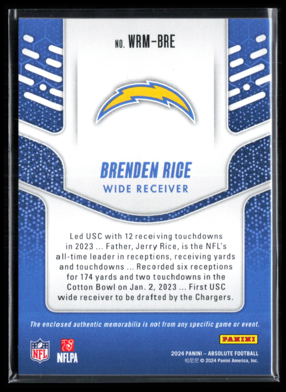 Brenden Rice RC Mem