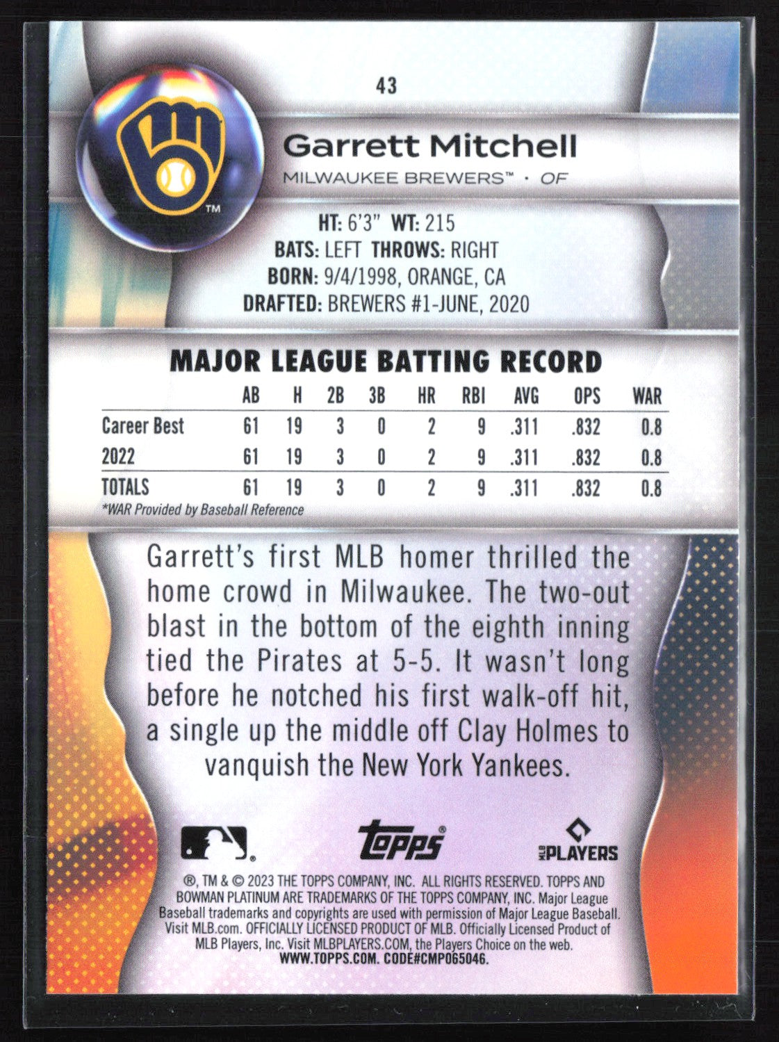 Garrett Mitchell RC