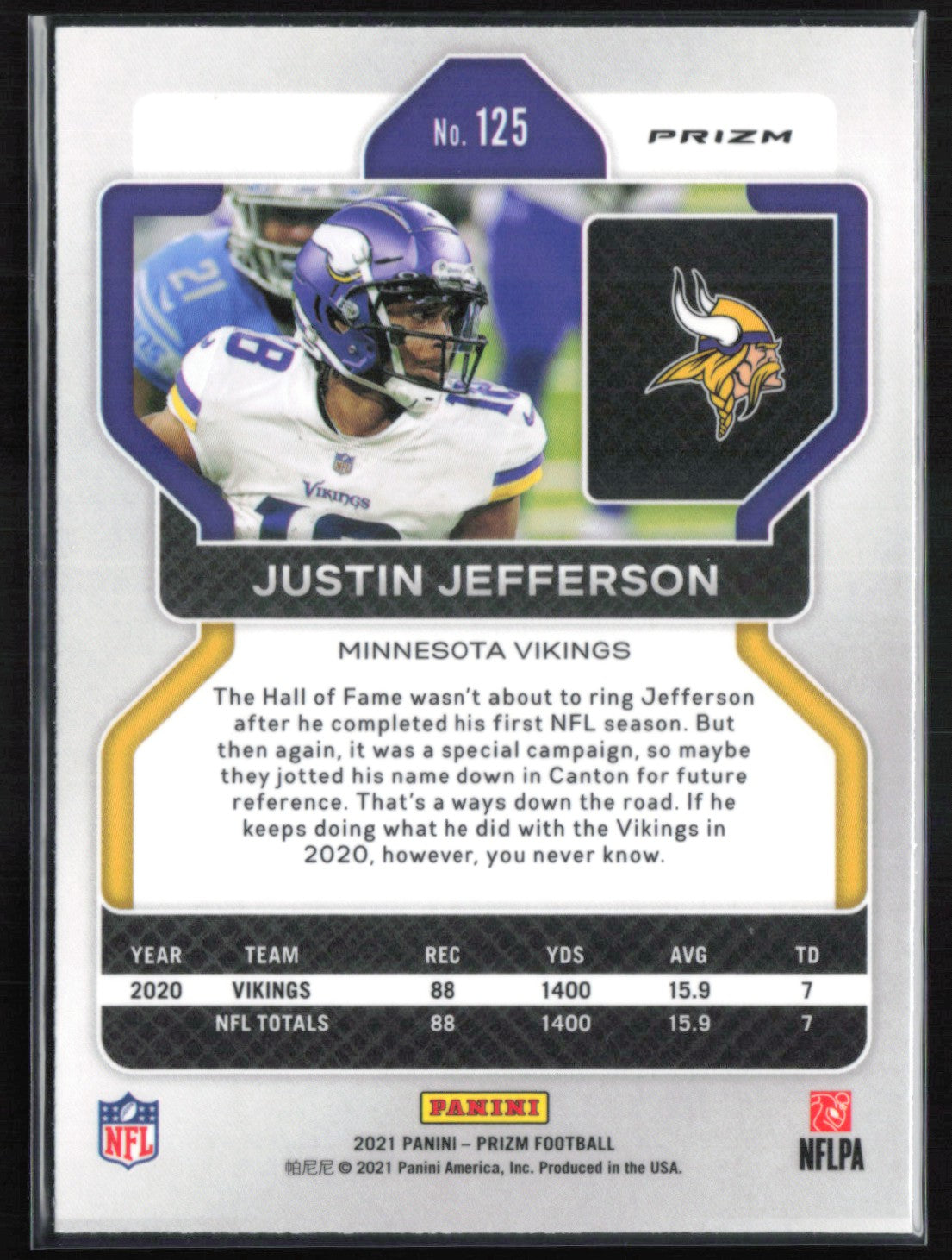 Justin Jefferson Silver Prizm