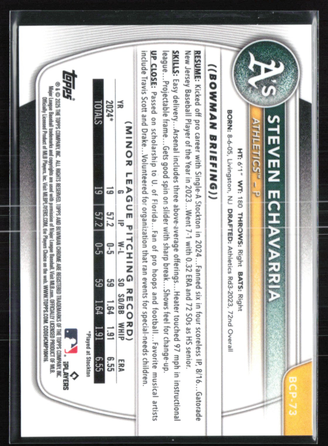 Steven Echavarria 1st Bowman Steel /100