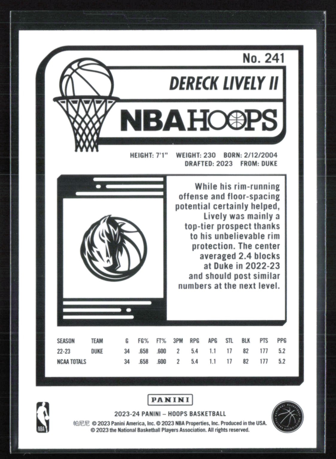 Dereck Lively II RC