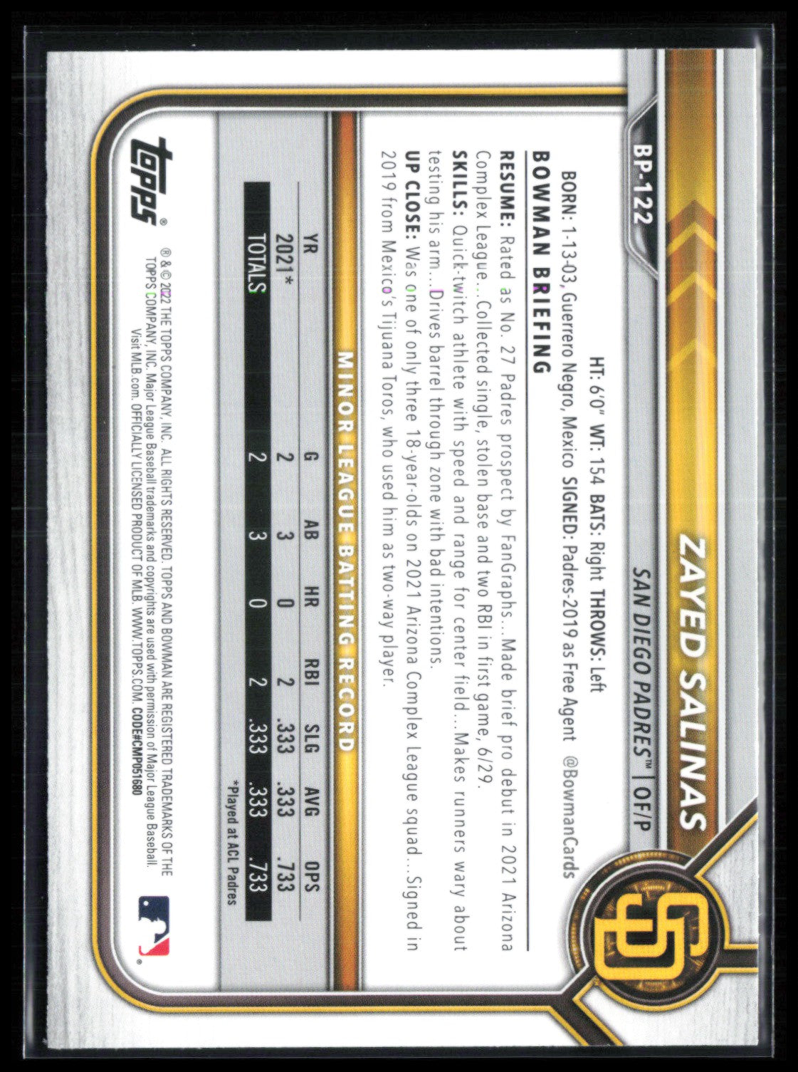 Zayed Salinas 1st Bowman