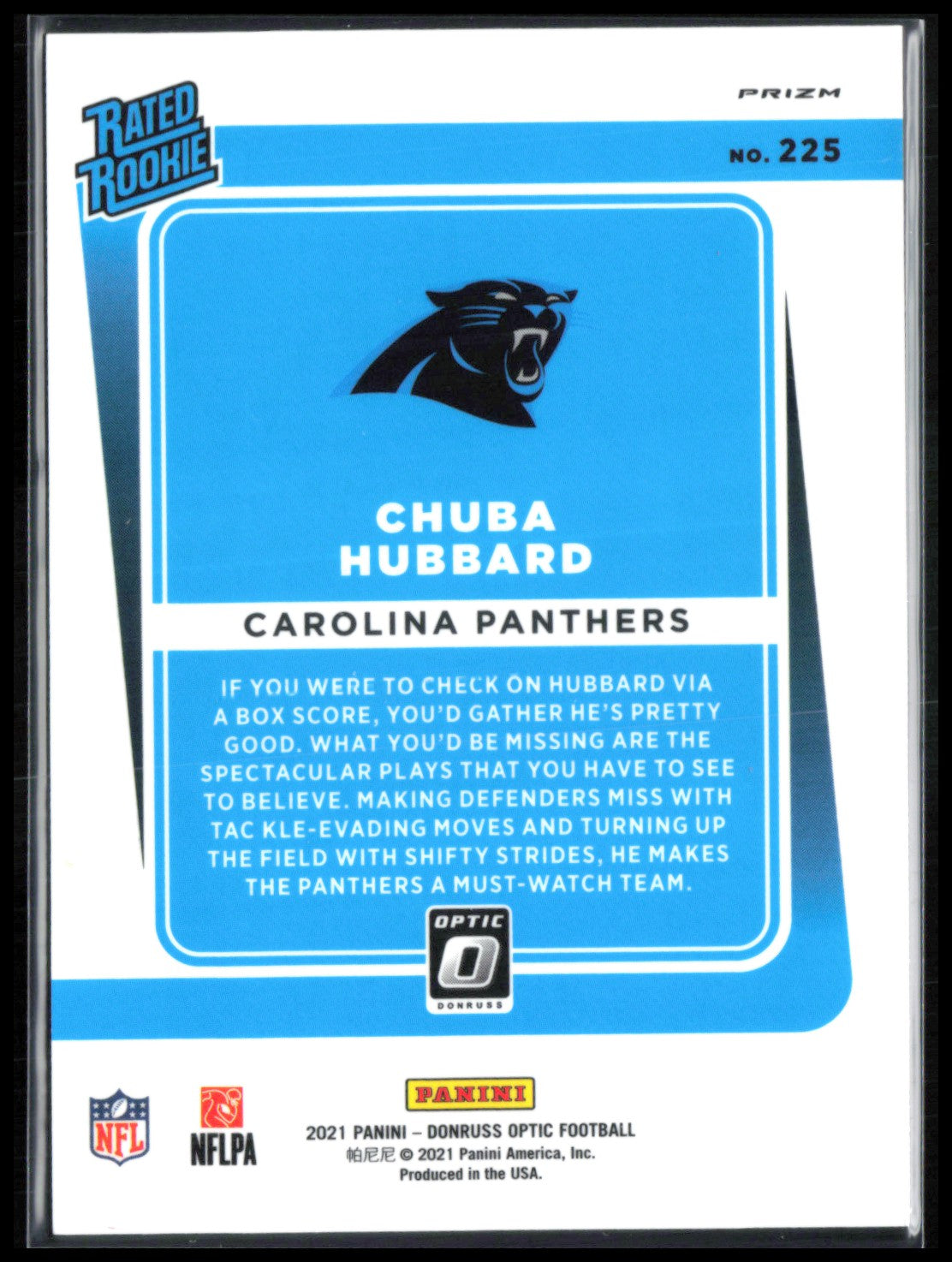 Chuba Hubbard RC Variation Holo