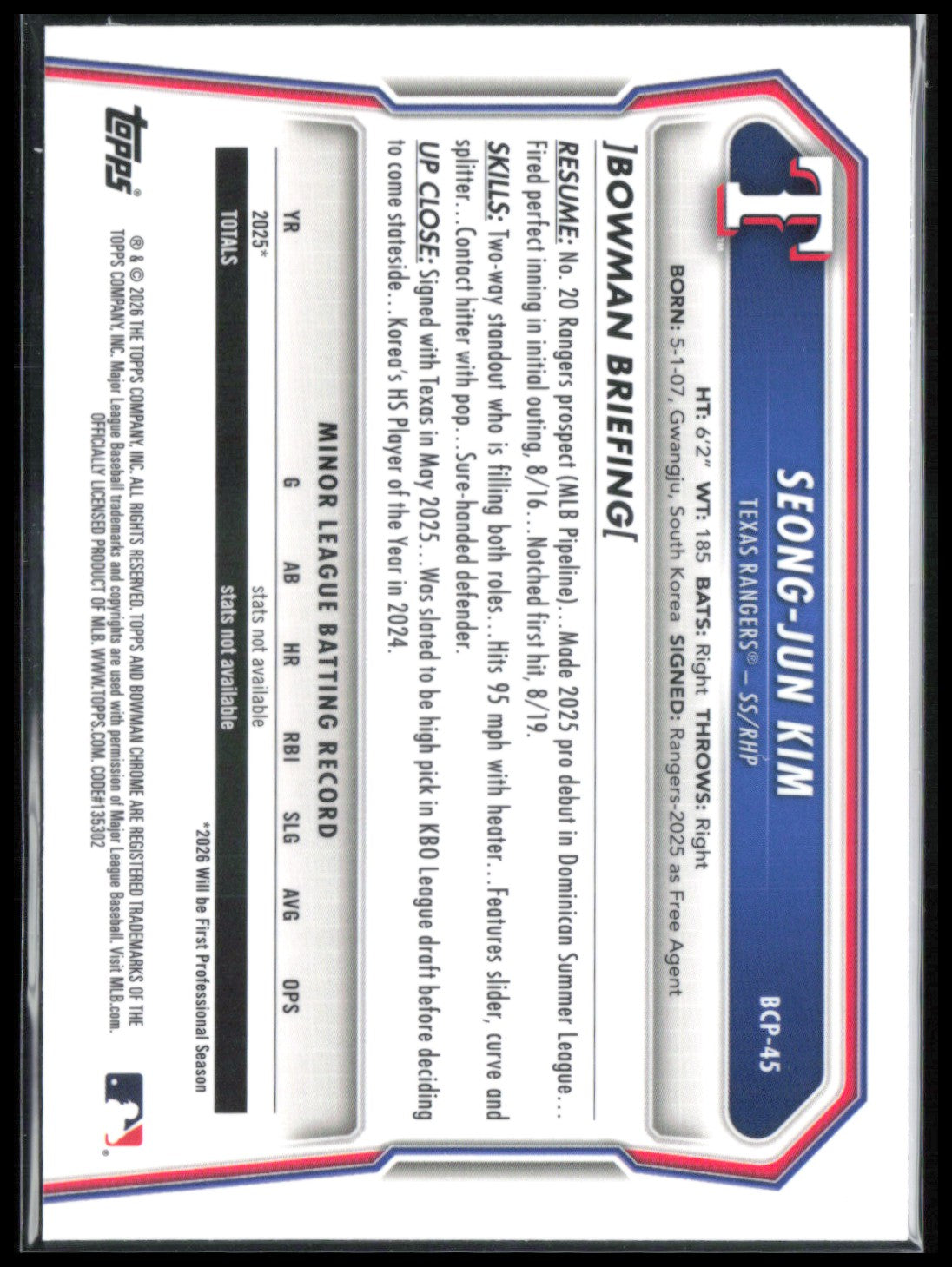 Seong-Jun Kim 1st Bowman Chrome