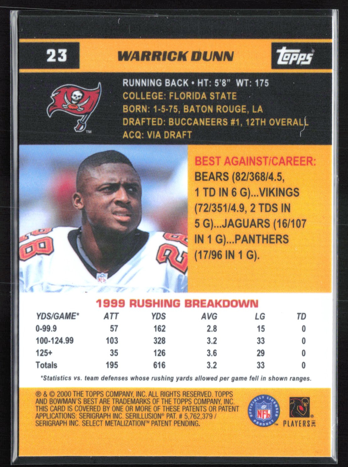Warrick Dunn 2000 Bowman's Best