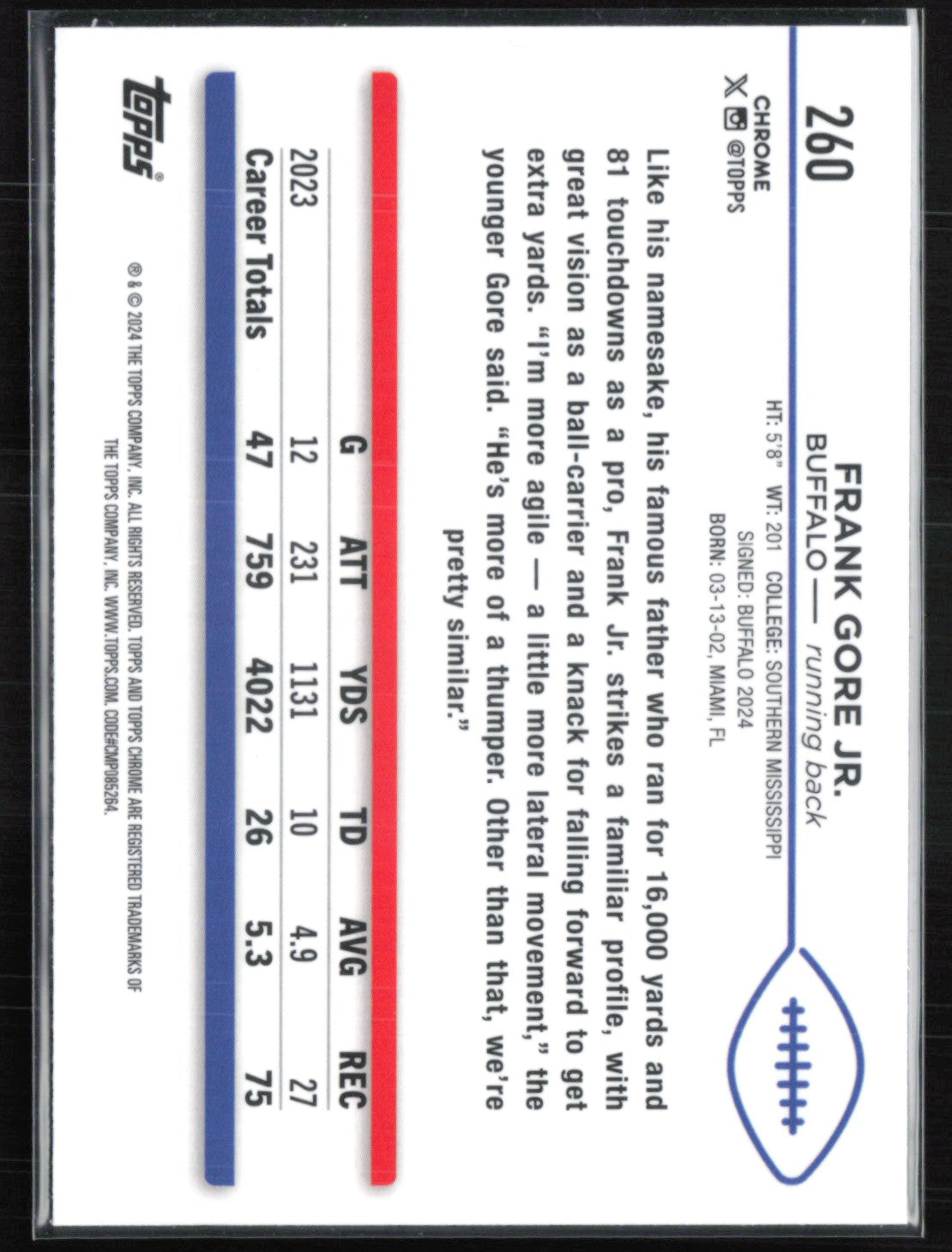 Frank Gore Jr. RC X-Fractor