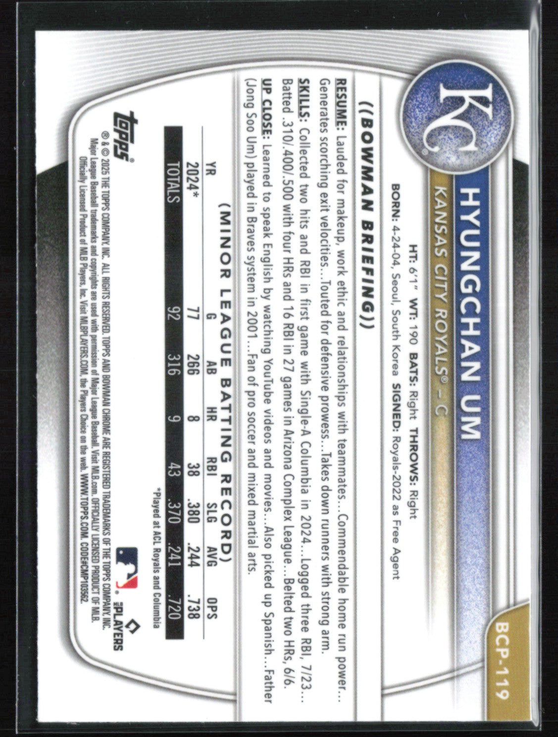 Hyungchan Um 1st Bowman Mojo