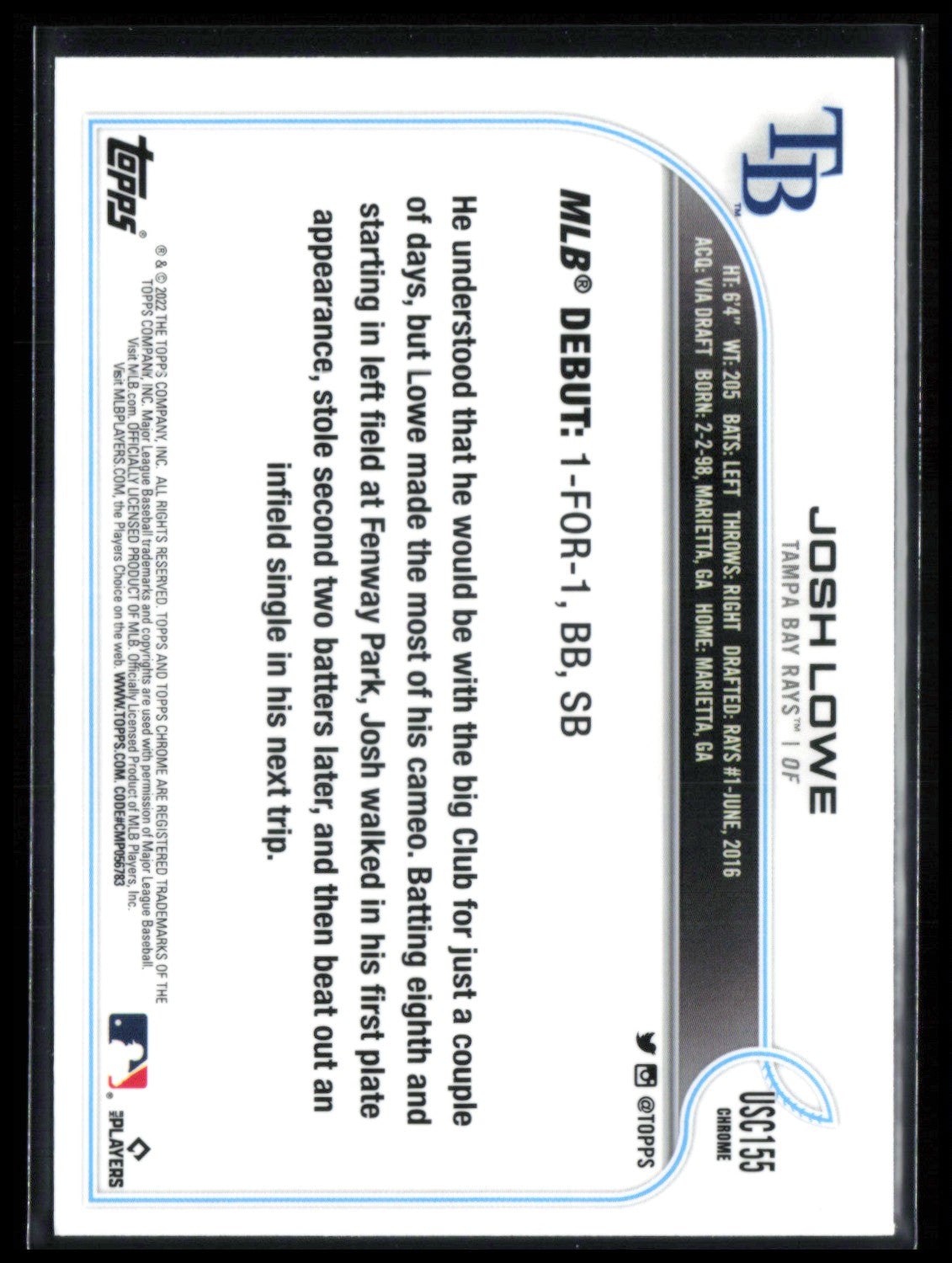 Josh Lowe RC Debut