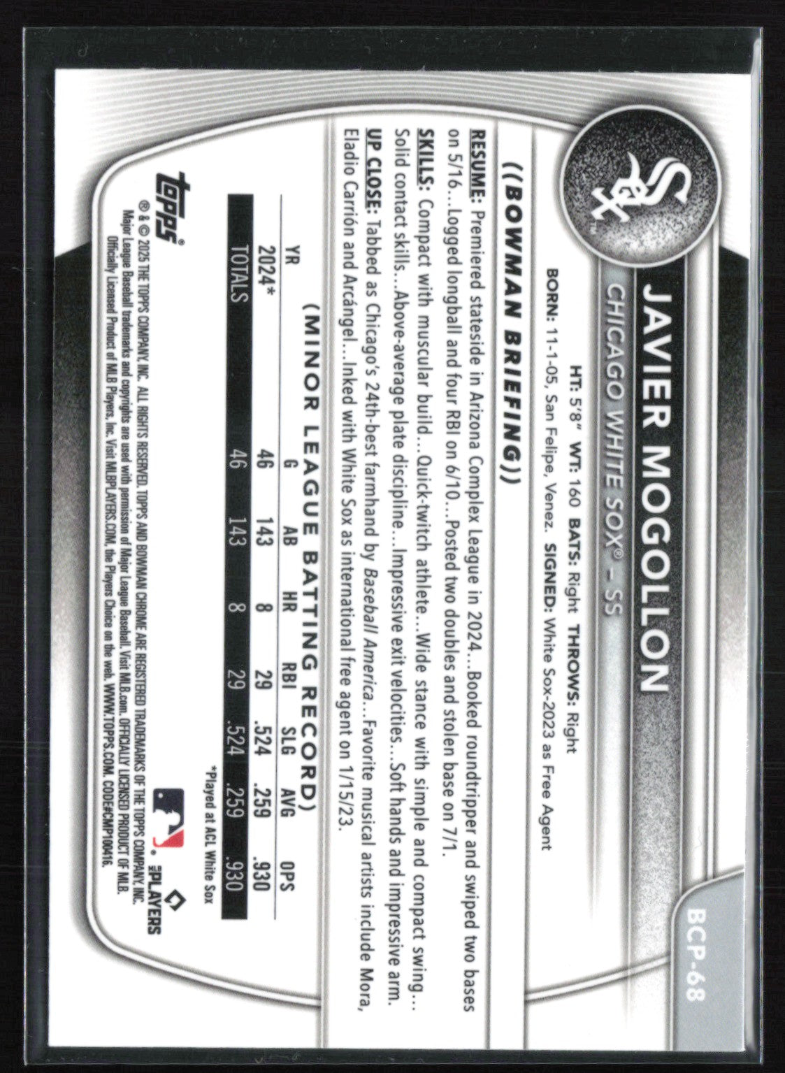Javier Mogollon 1st Bowman