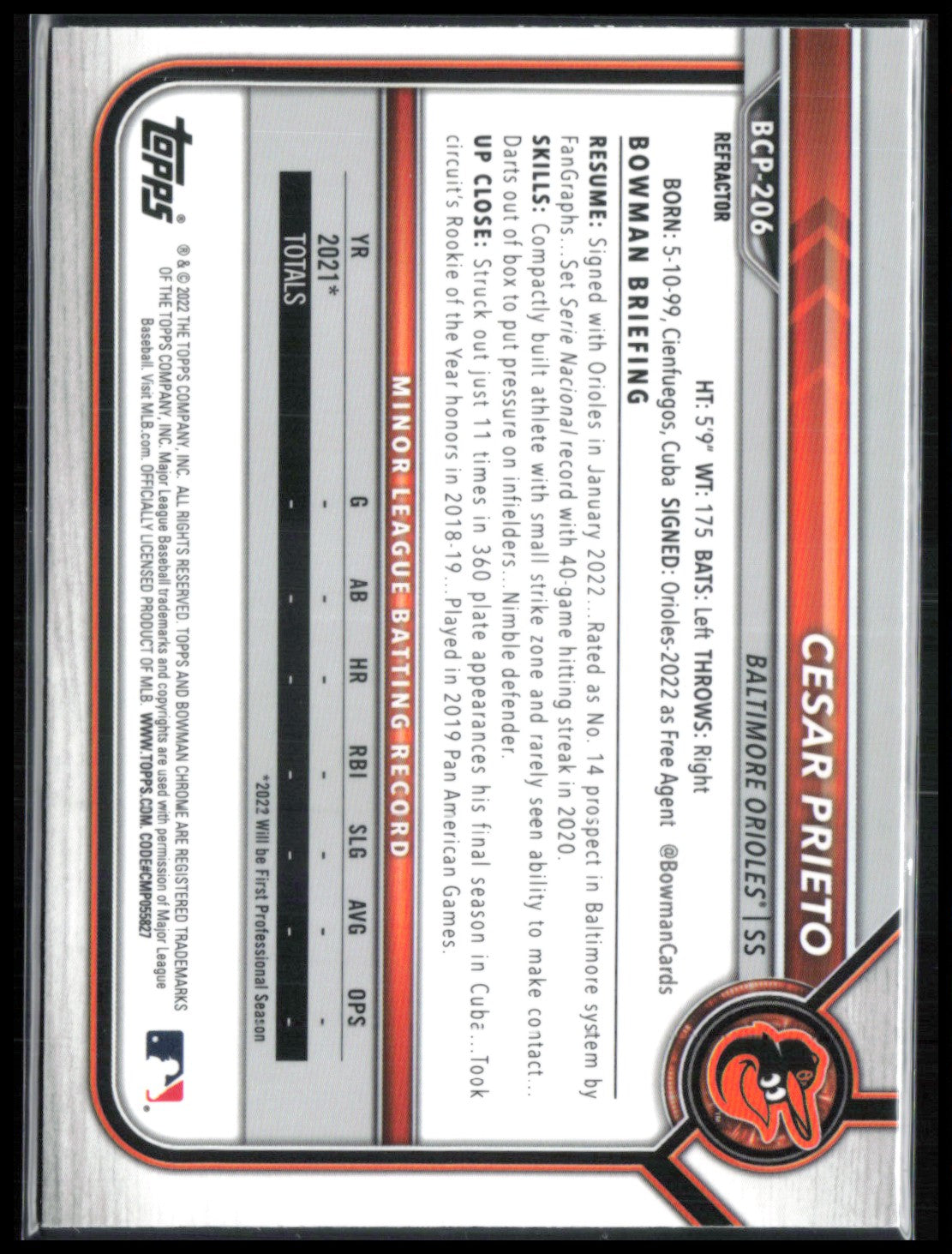 Cesar Prieto 1st Bowman Shimmer