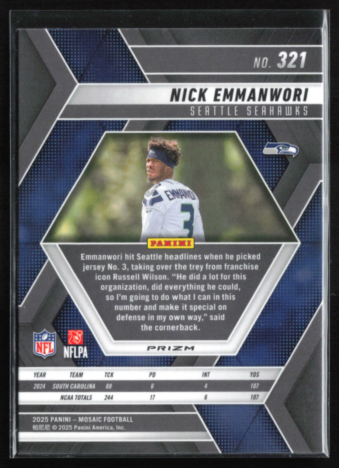 Nick Emmanwori RC Red White 2025 Mosaic