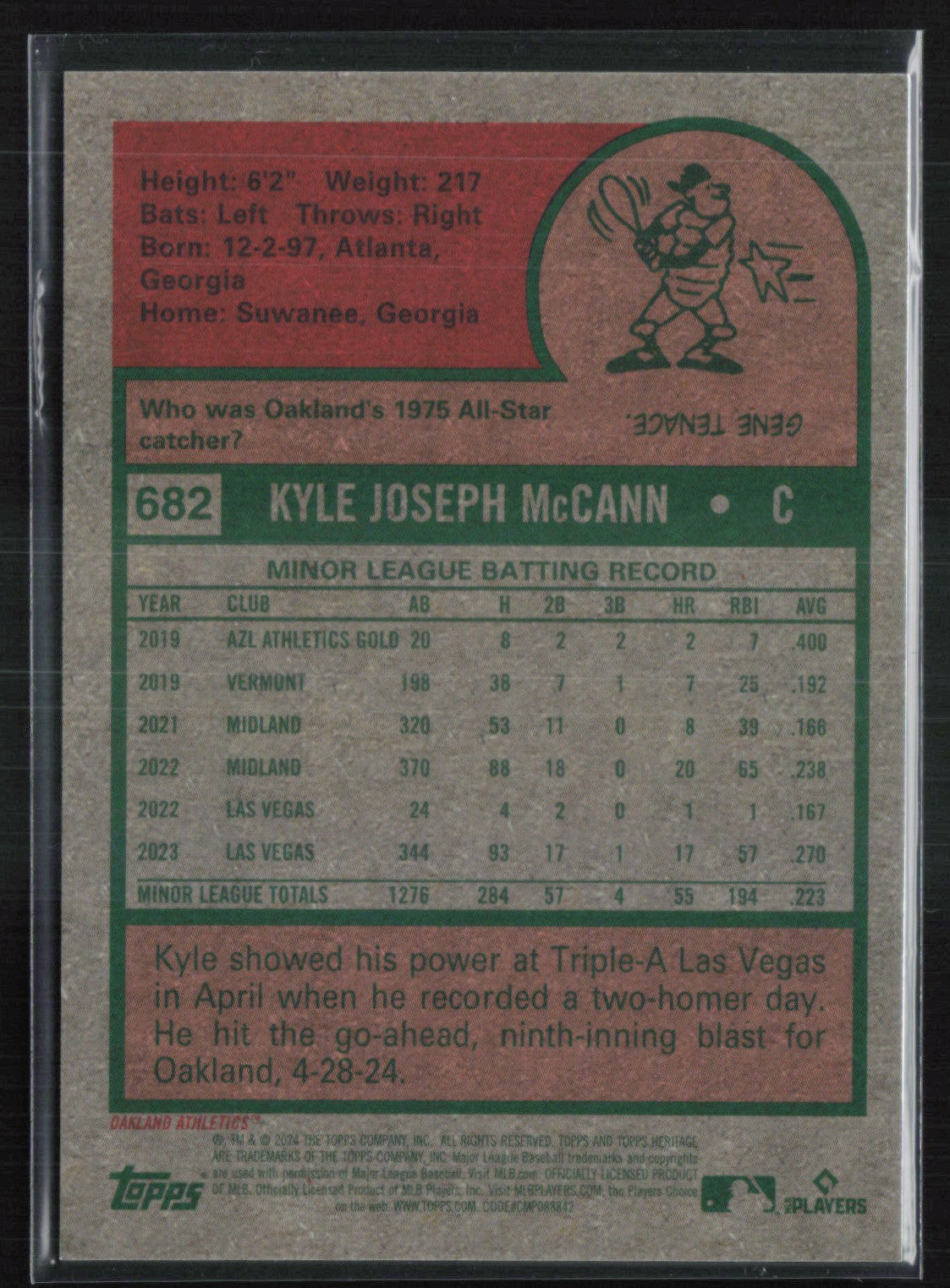 Kyle McCann RC /699