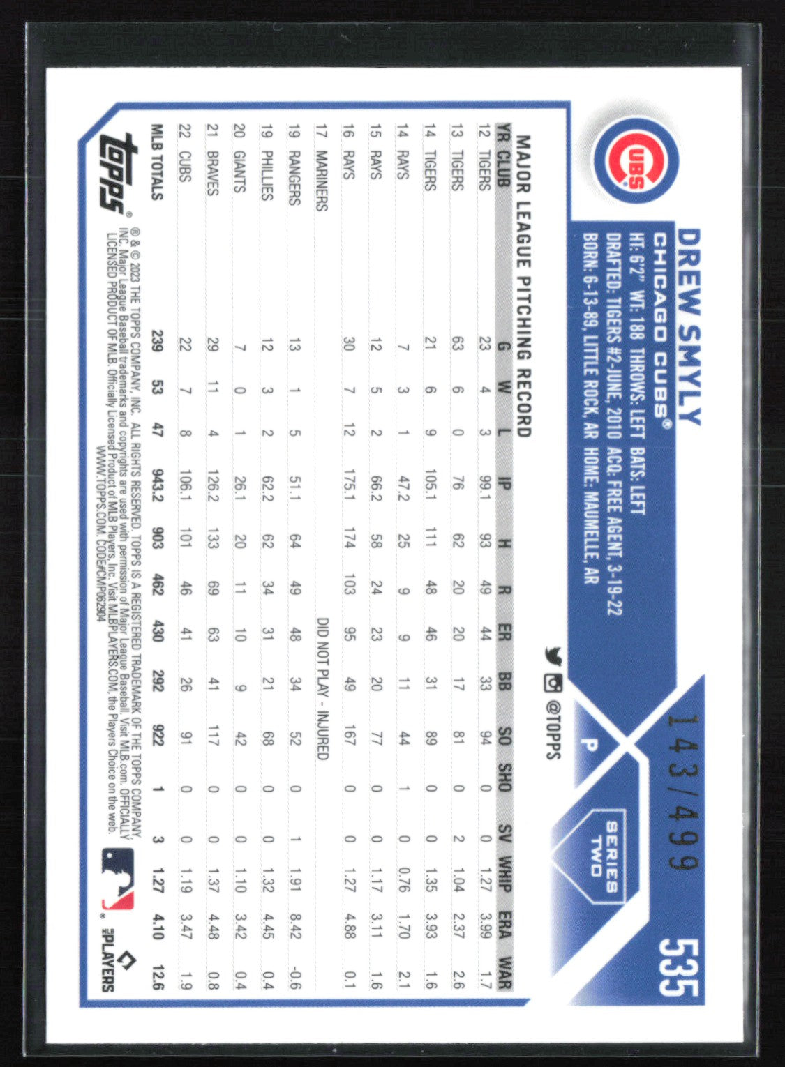 Drew Smyly Green Foil /499