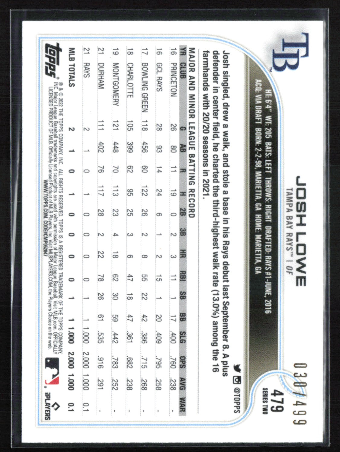 Josh Lowe RC Green Crackle /499