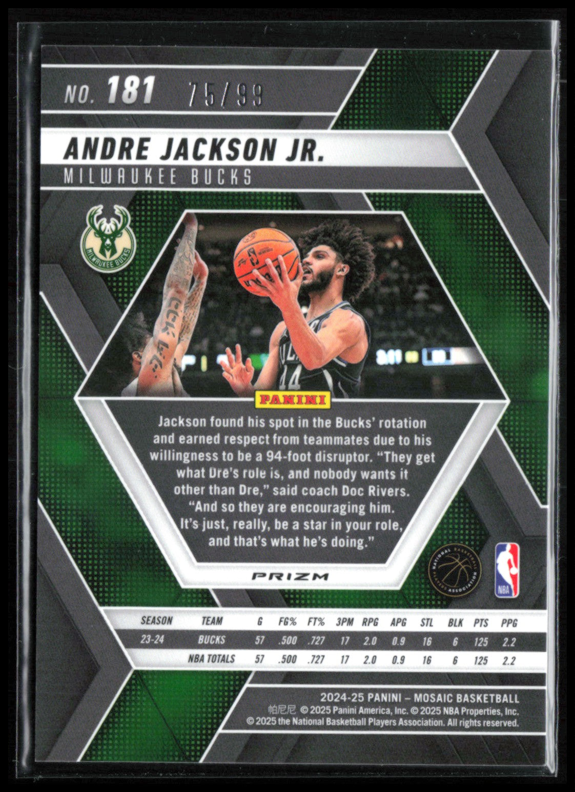 Andre Jackson Jr. Red Fast Break /99