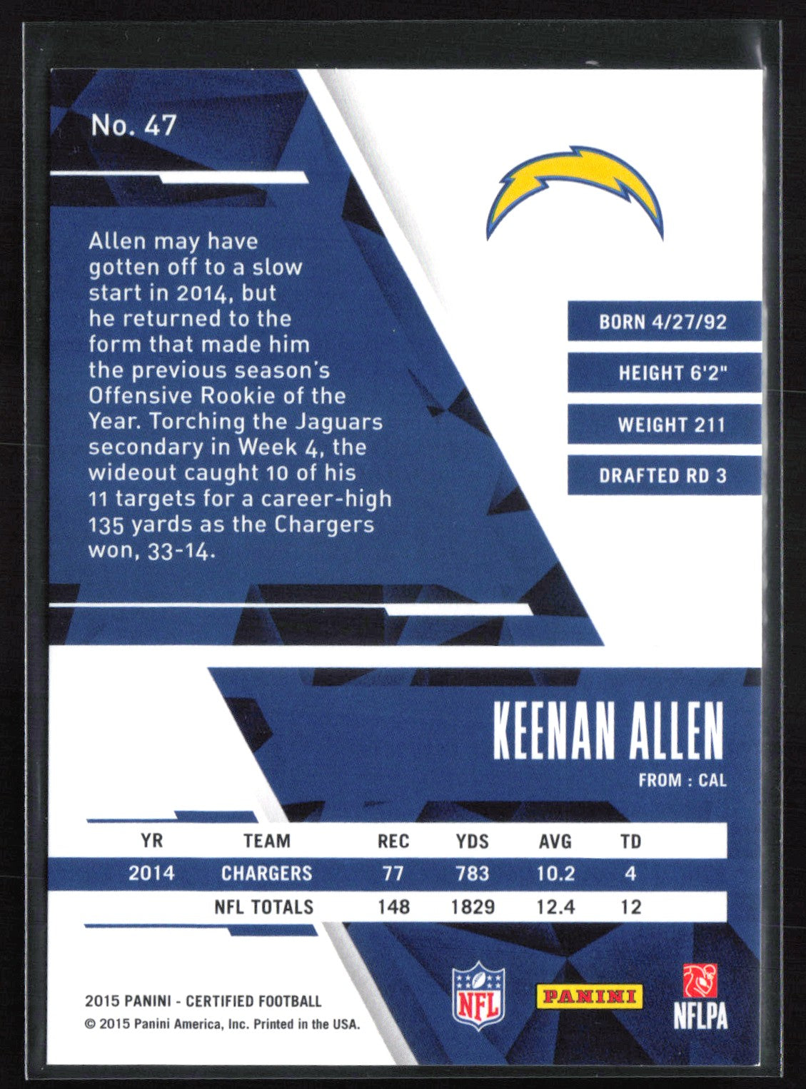 Keenan Allen /499 2014 Certified