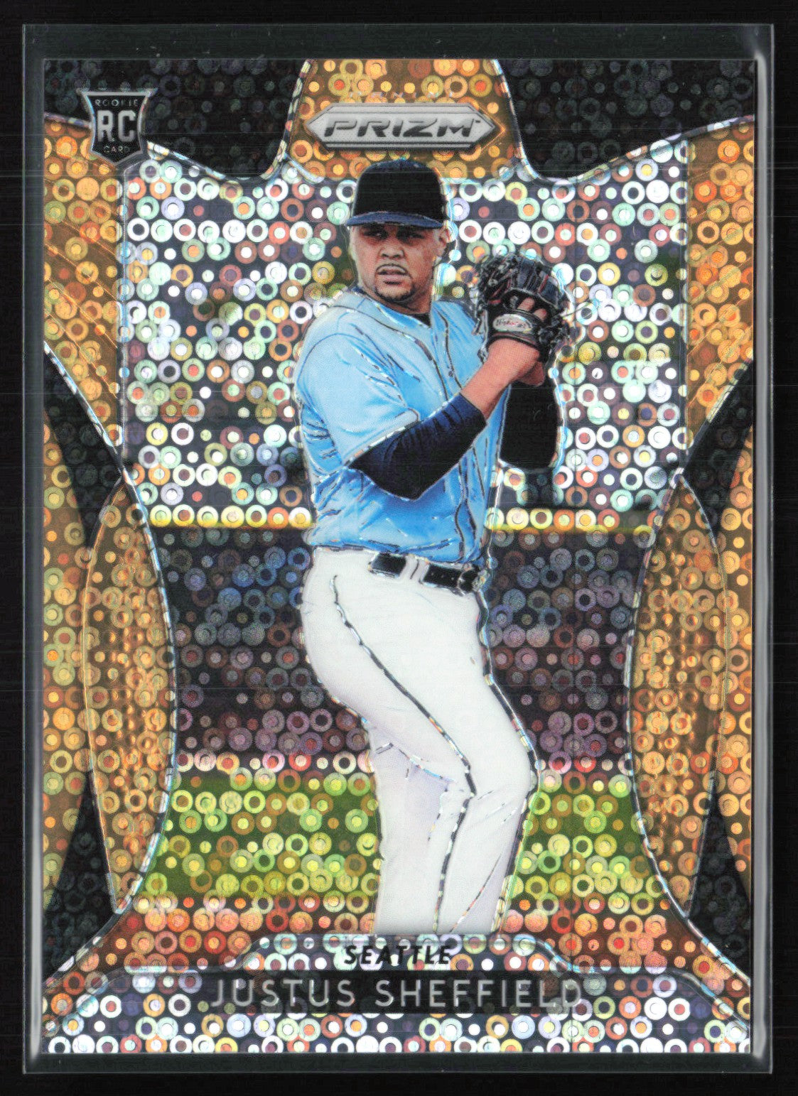 2019 Panini Prizm Neon Orange Donut Cicles 7 Justus Sheffield RC