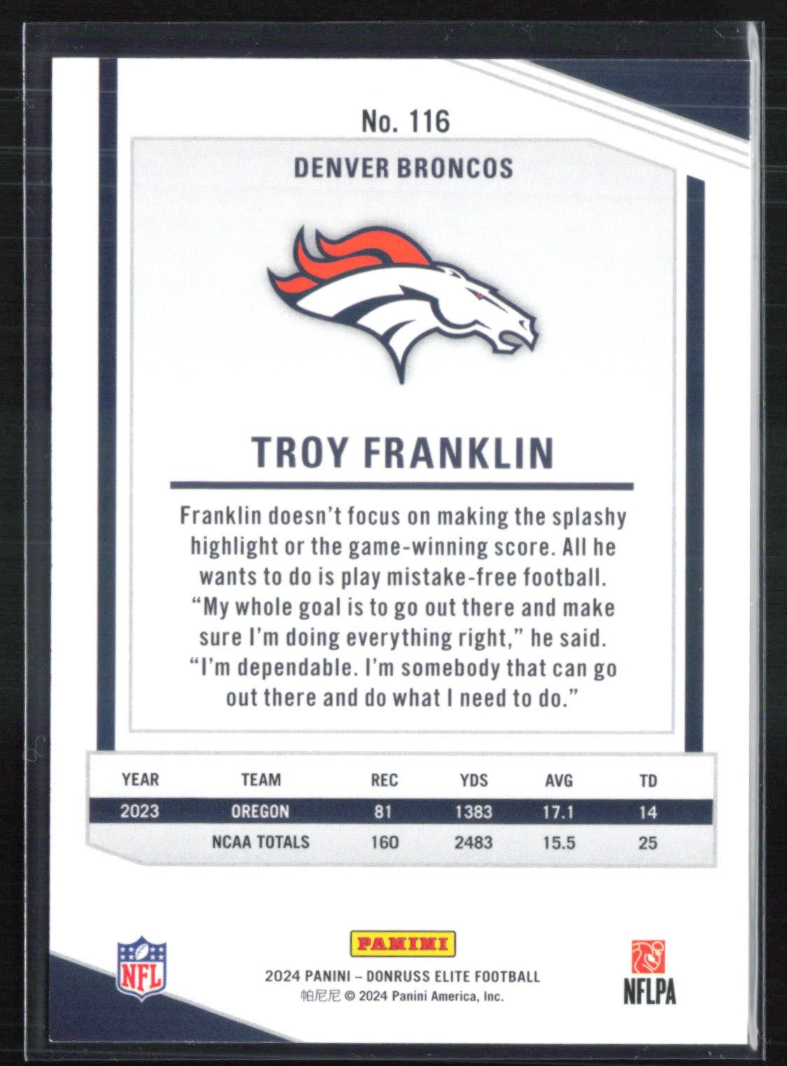 Troy Franklin RC Red /875