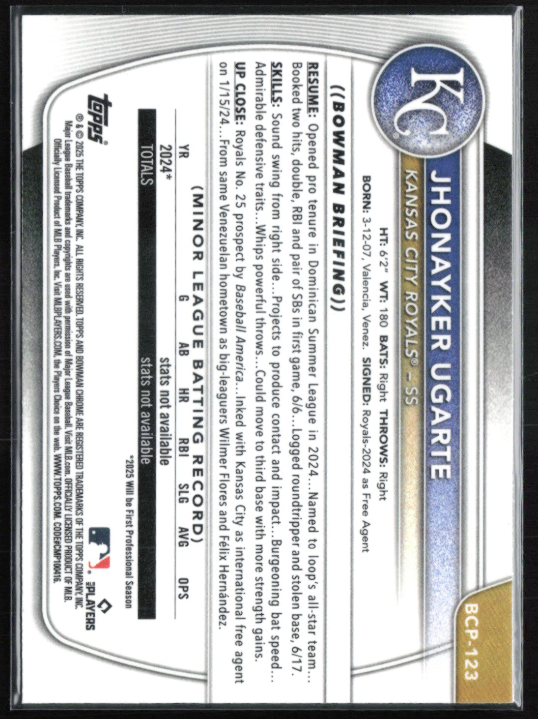 Jhonayker Ugarte 1st Bowman Chrome