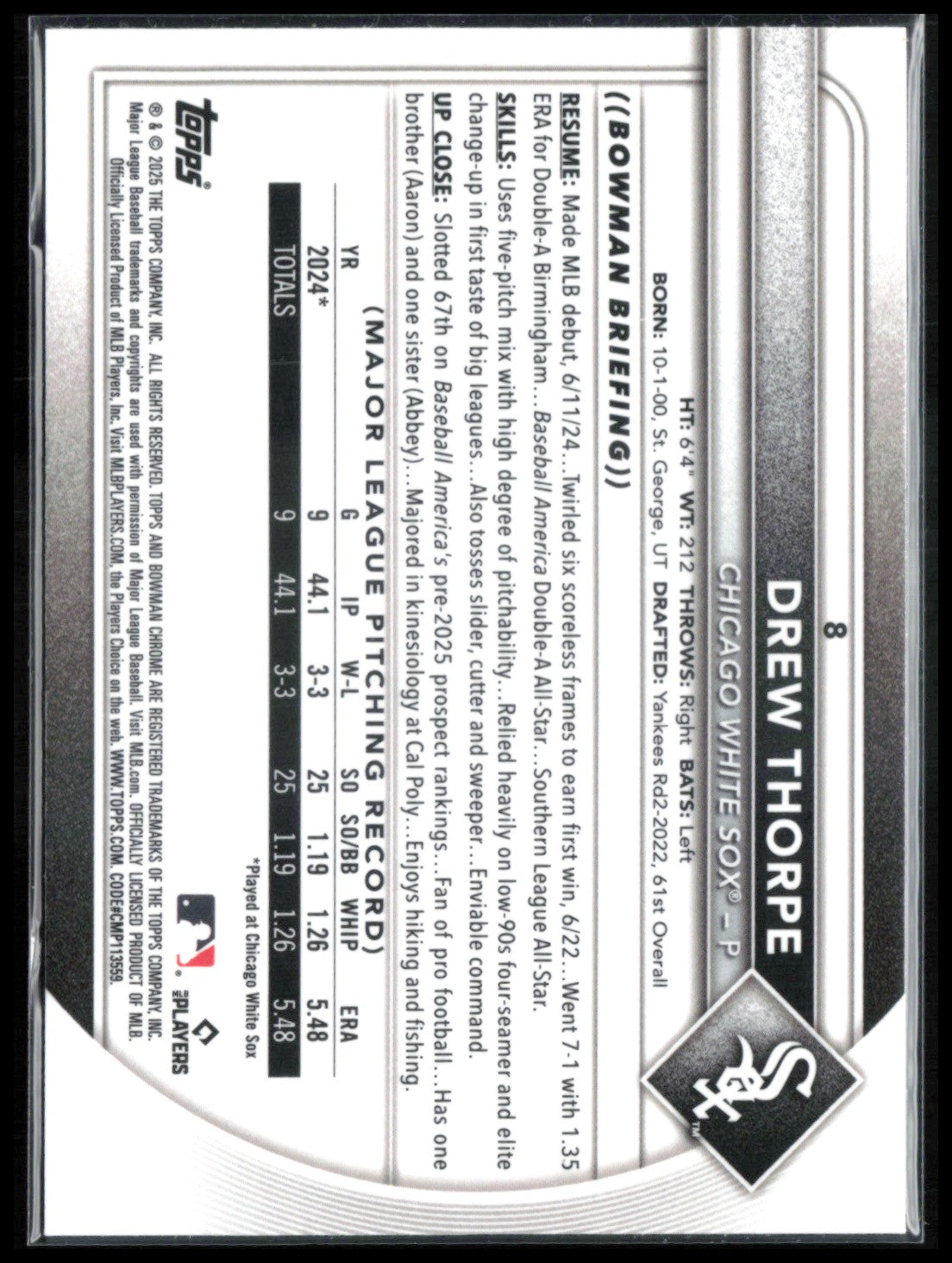 Drew Thorpe RC Red Rookie Logo