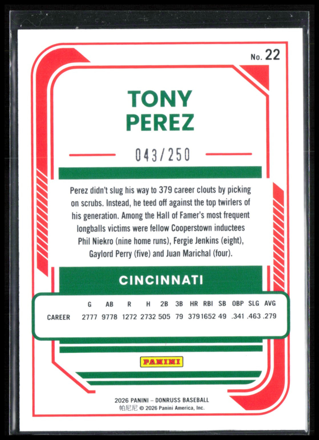 Tony Perez Red /250