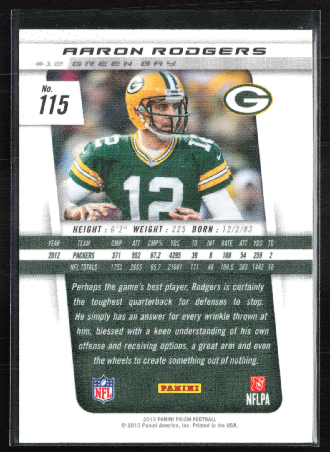 Aaron Rodgers 2013 Prizm