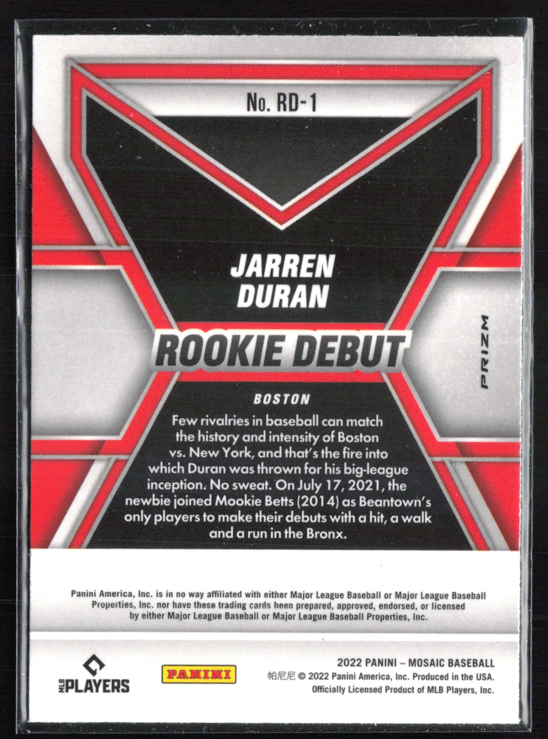 Jarren Duran RC Mosaic