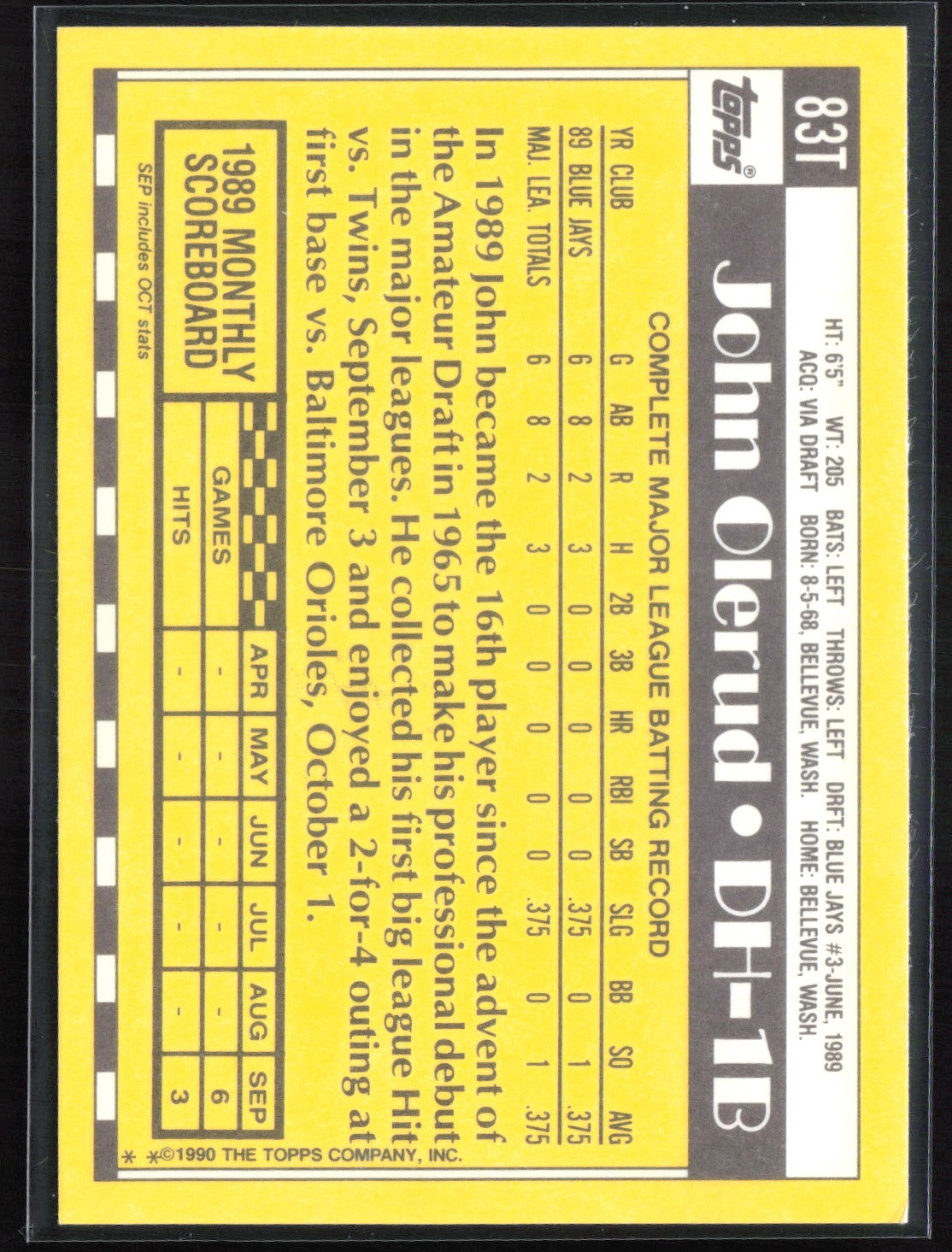 John Olerud 1990 Topps