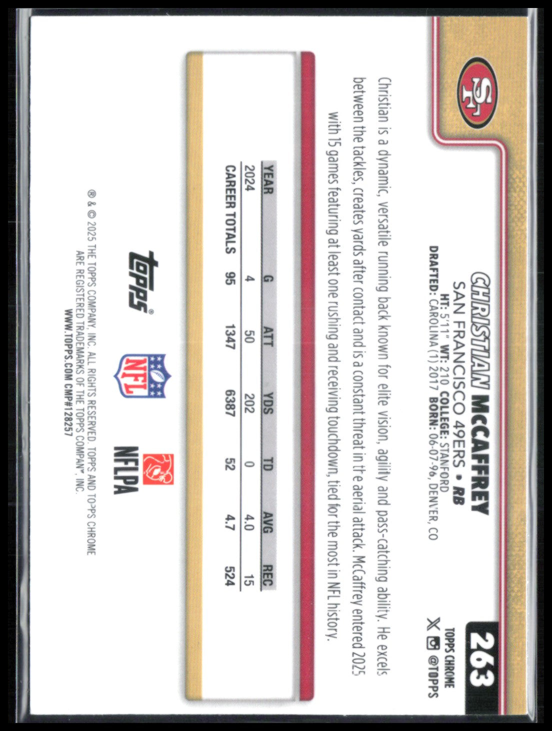 Christian McCaffrey X-Fractor