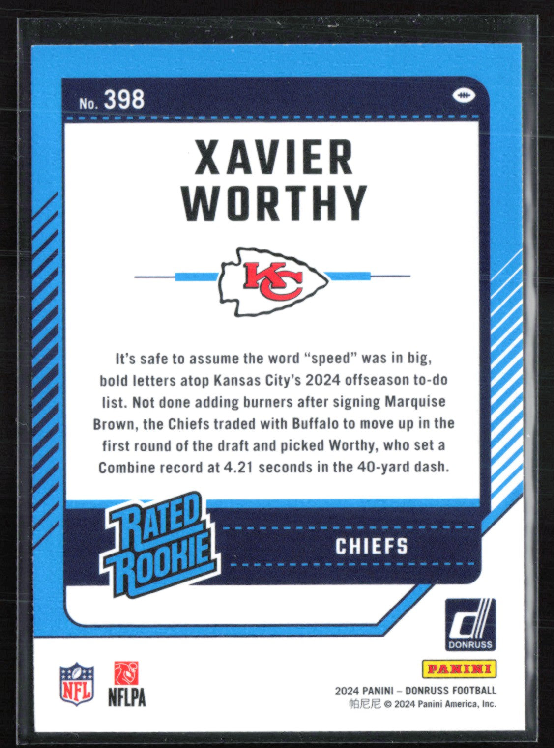 Xavier Worthy RC Rated Rookie