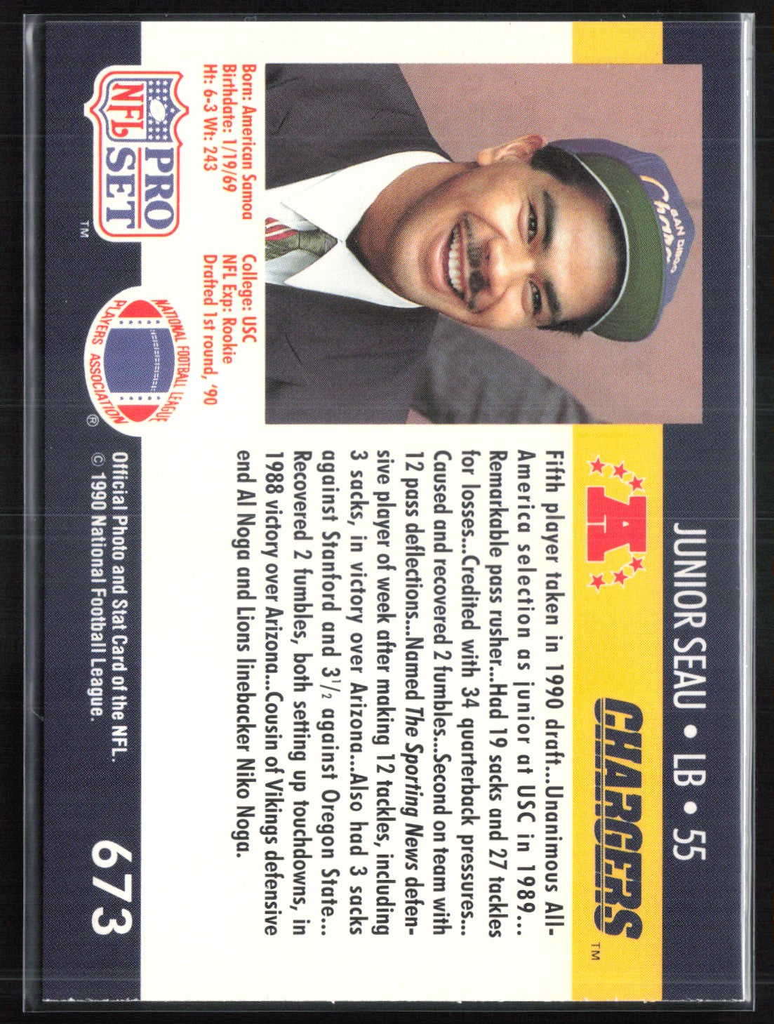 Junior Seau 1990 Pro Set